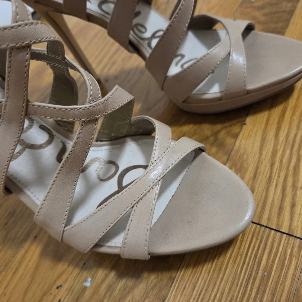 Sam Edelman Erin Caged Strappy‎ Leather High Heel 4.5